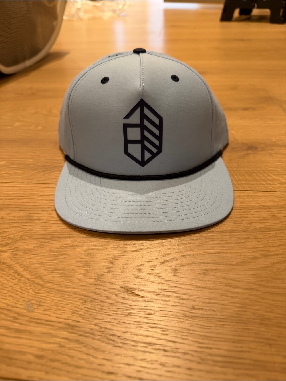 Men's Jones Sports Light Blue Snapback Hat with Navy Logo